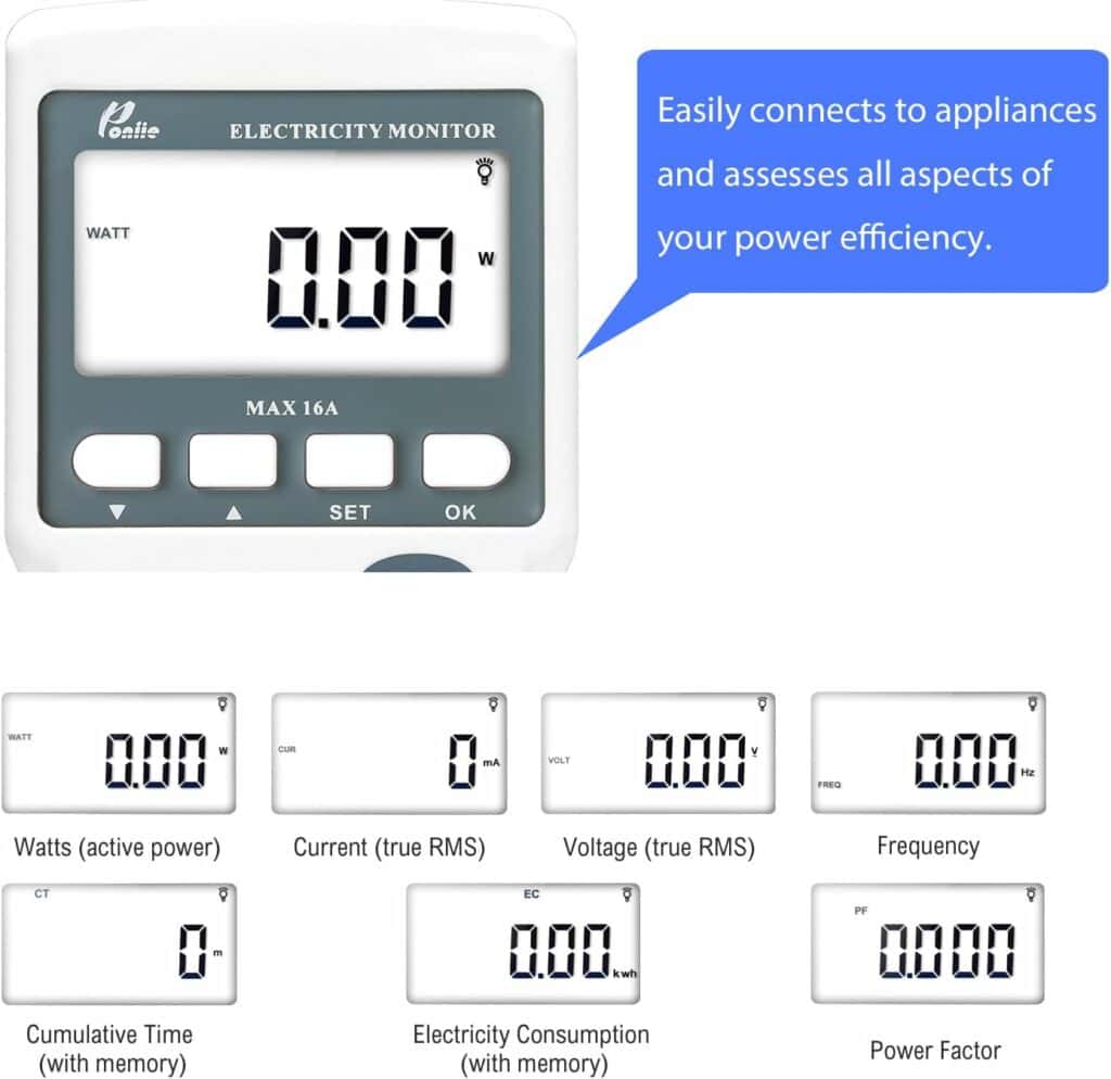 Poniie PN2000 Plug-in Kilowatt Electricity Usage Review